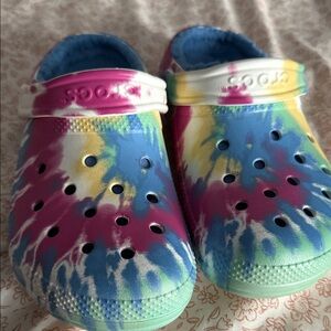 CROCS' Tie-Dye Shoes - Pink, Blue, Green, Yellow